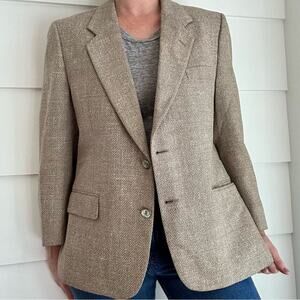 Pierre Cardin Couture Beige Herringbone Blazer Pierre Cardin Blazer
